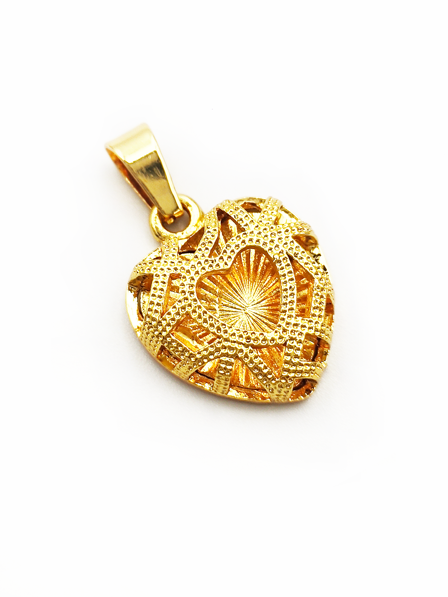 Titanium/Gold Plated Heart Pendent & Chain set ($66 take away)
