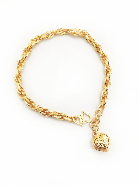 916 1 Heart Double Siput Bracelet