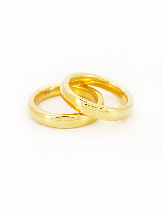 916 Glossy Gold Belt Ring