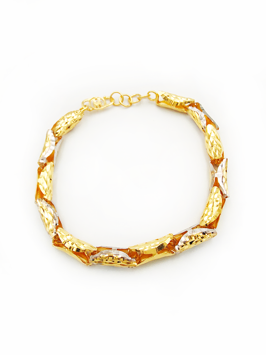 916 2 Tone Tubes Bracelet