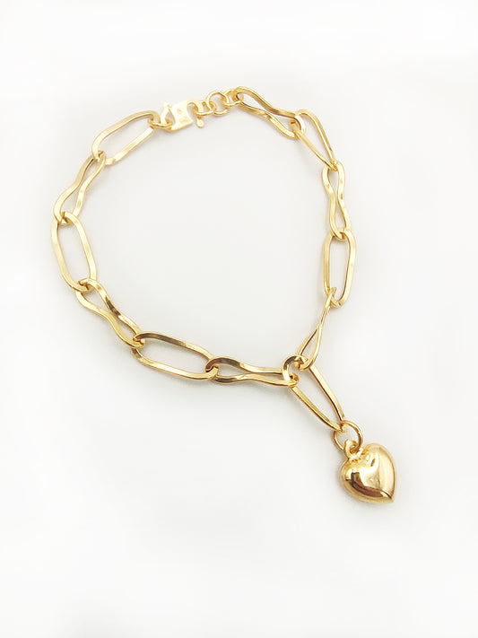 916 Paper Clip 1 Heart Bracelet