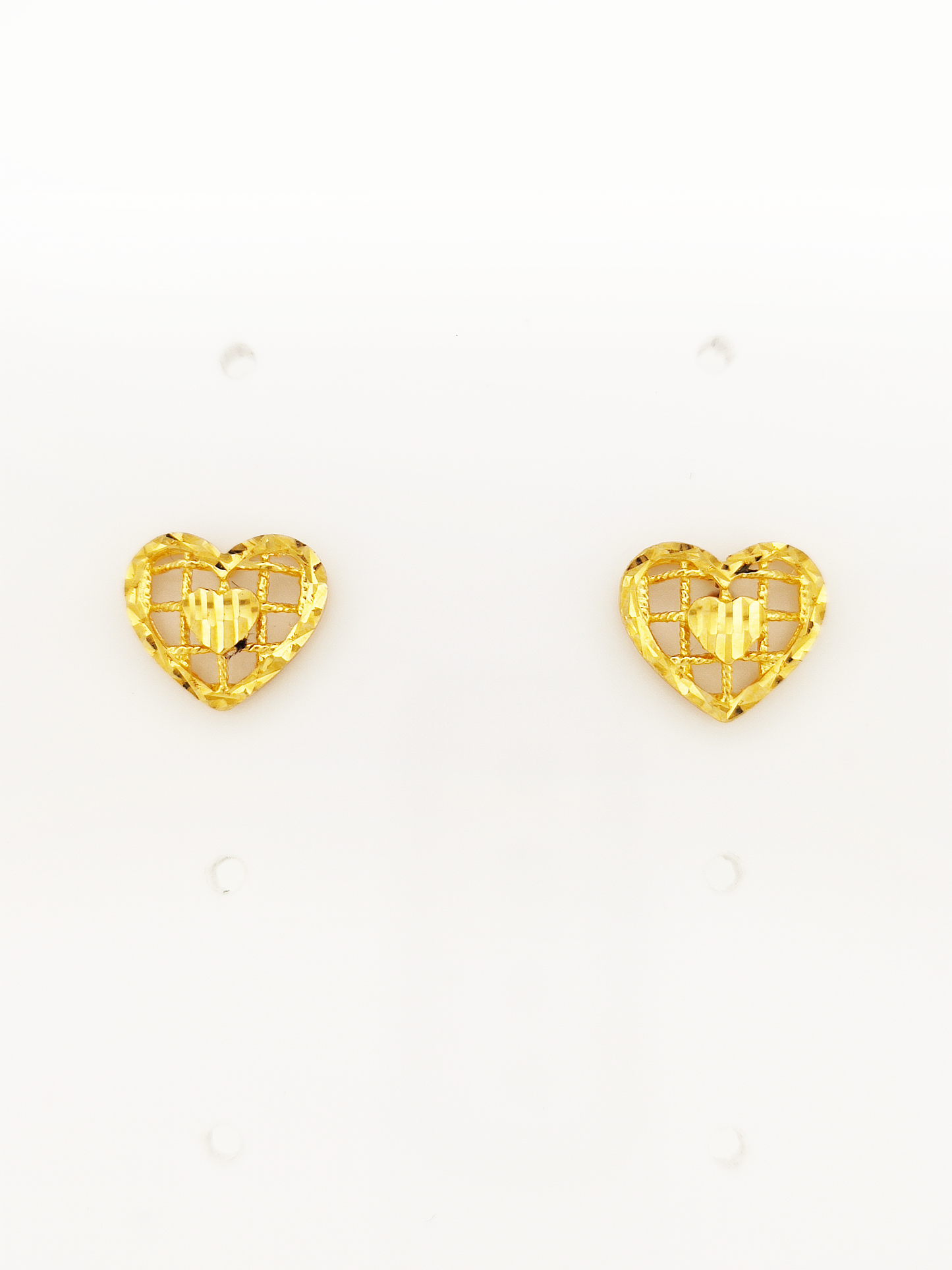 916 Checkered Heart Earrings