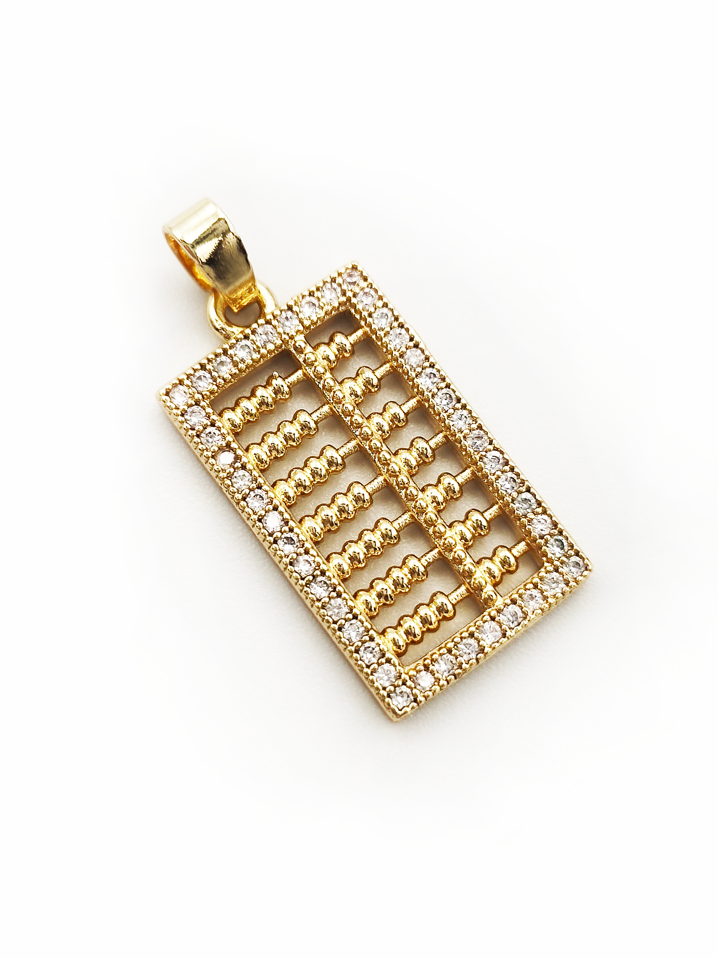 Titanium/Gold Plated Abacus Pendent & Chain set ($66 take away)