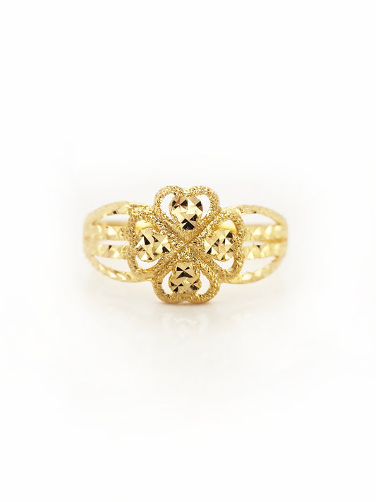 916 4 Heart Leaf Ring
