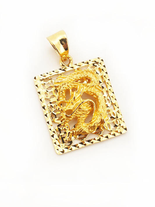 916 Square Dragon Pendant