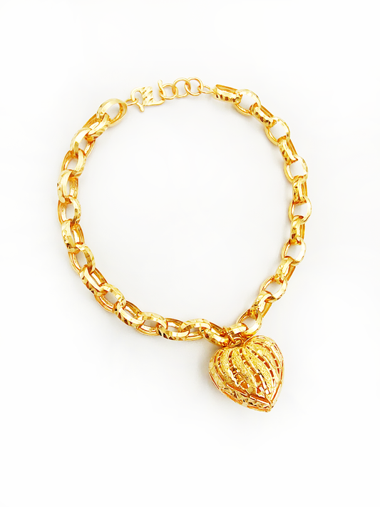 916 Siput Heart Dangling Bracelet