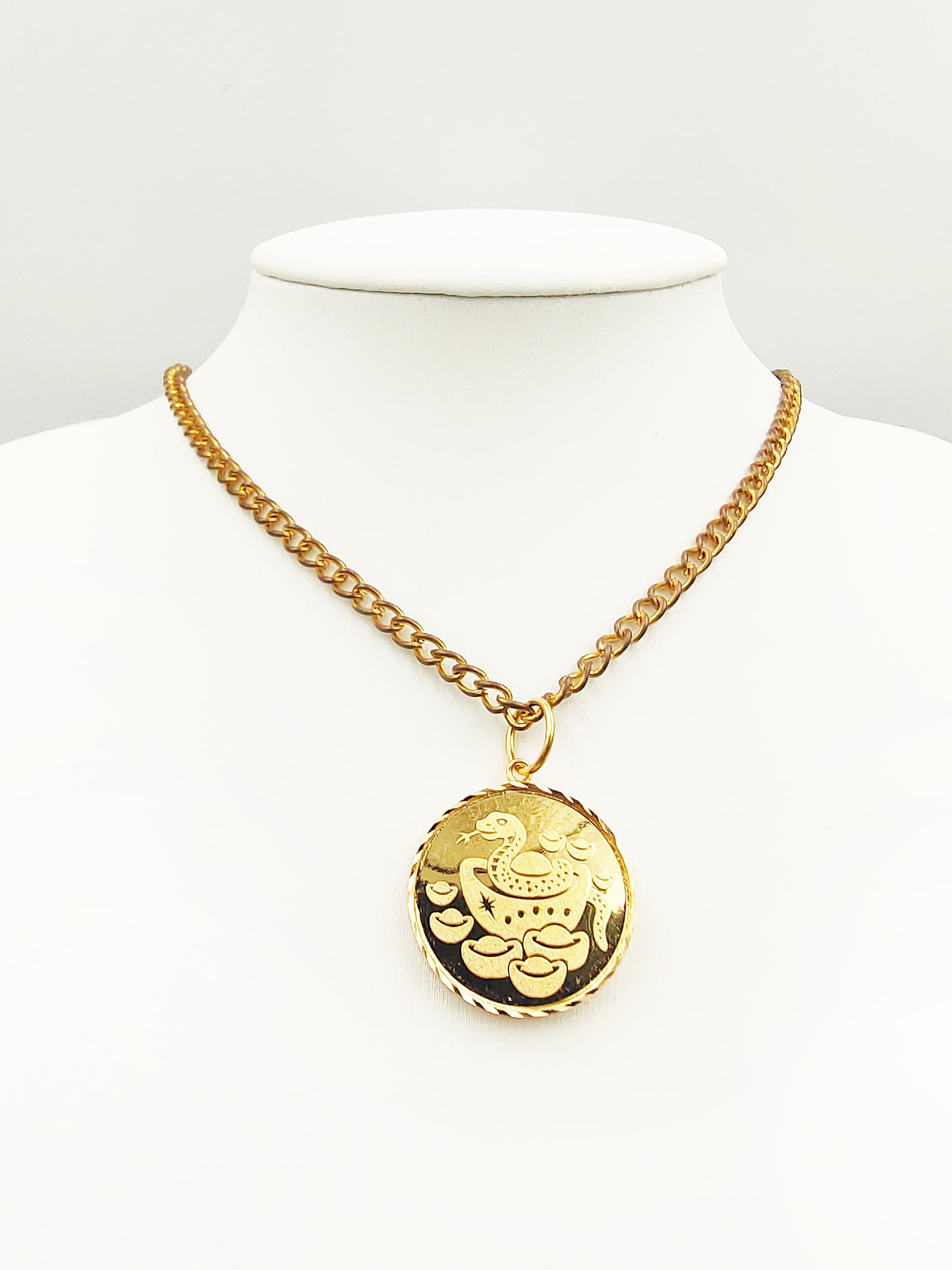 916 Snake Coin Pendant