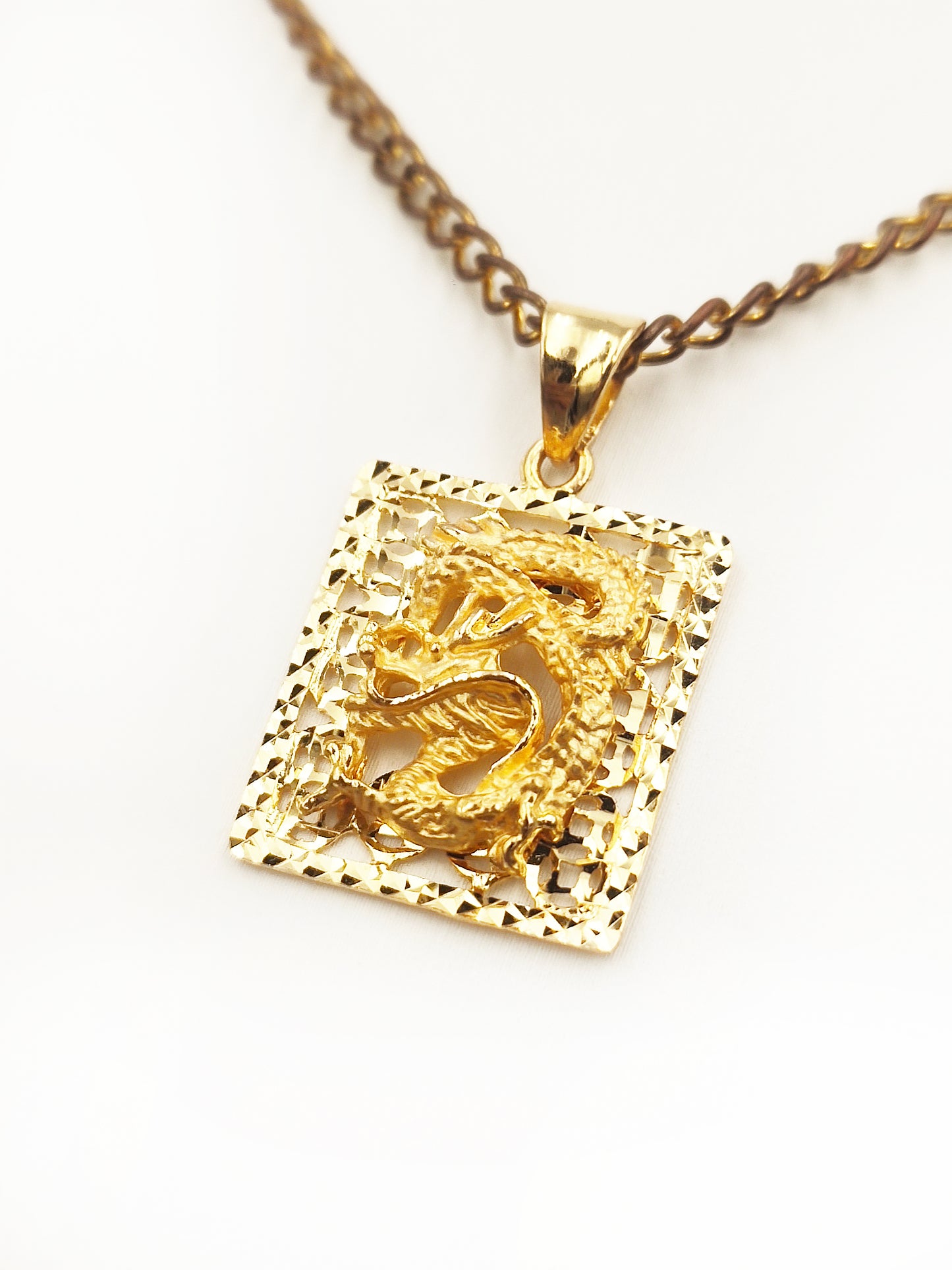 916 Square Dragon Pendant