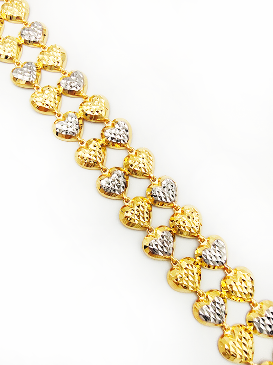 916 double line heart bracelet