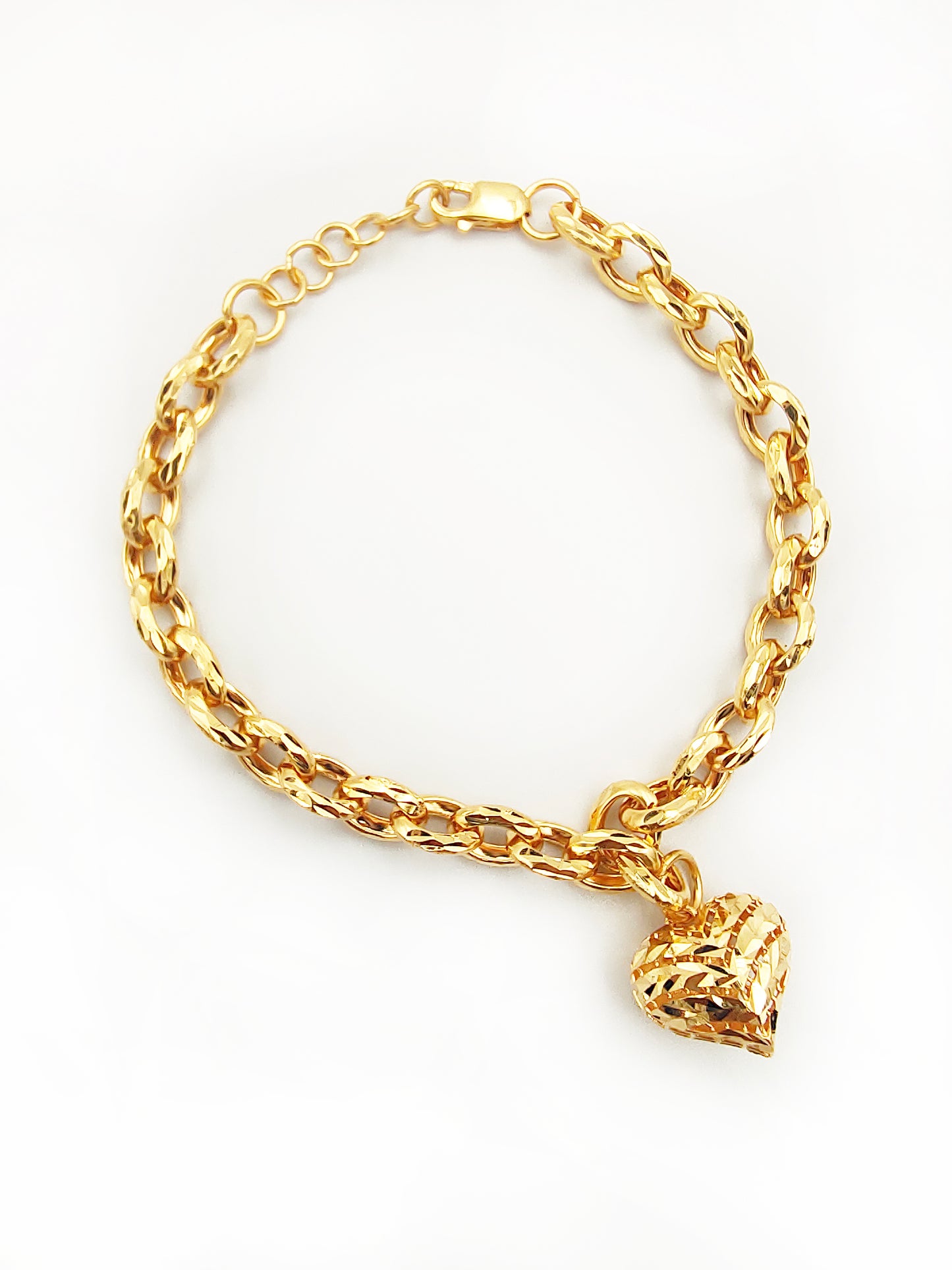 916 1 Heart Siput Dangling Bracelet