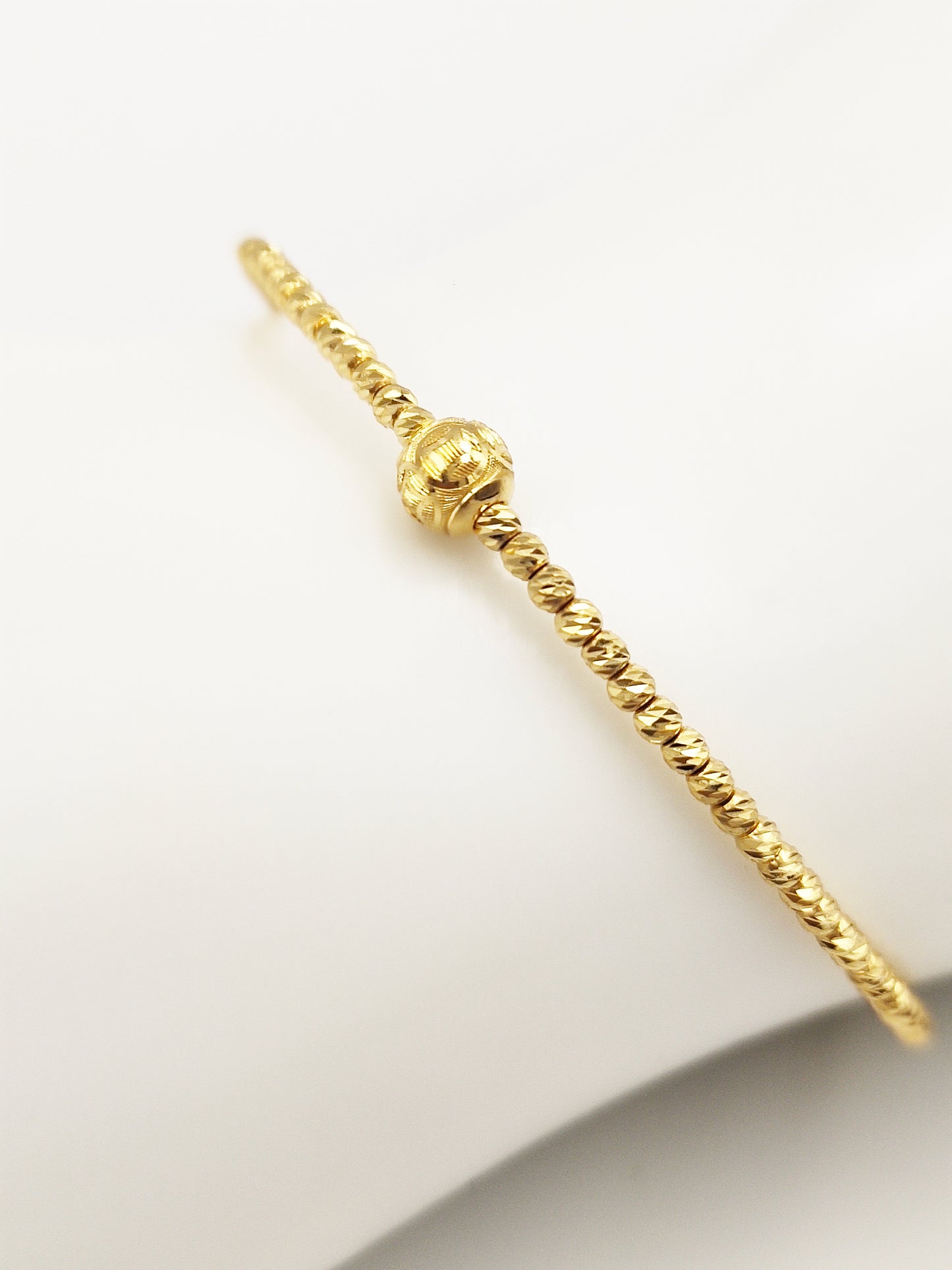 999 Free Size Diamond Cut Ball Bangle