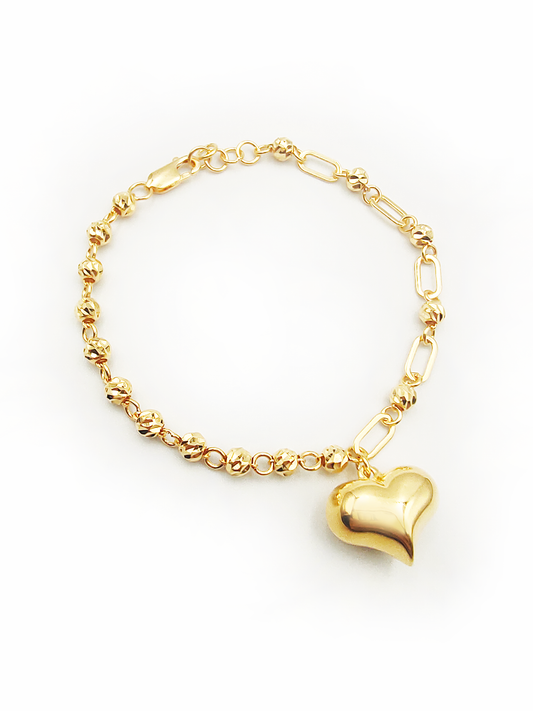 916 Glossy Heart Half Mix Bracelet