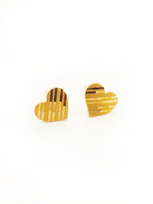 916 Stripe Heart Earring