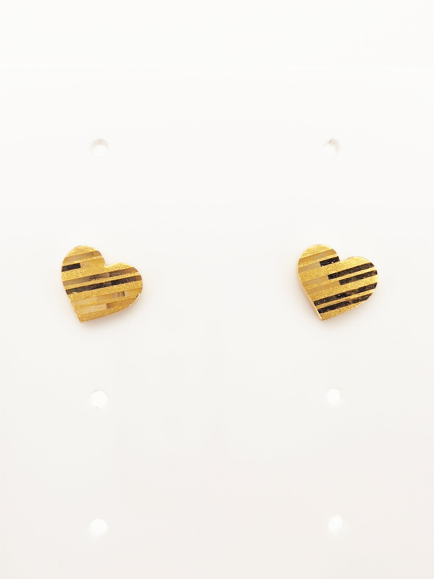 916 Stripe Heart Earring
