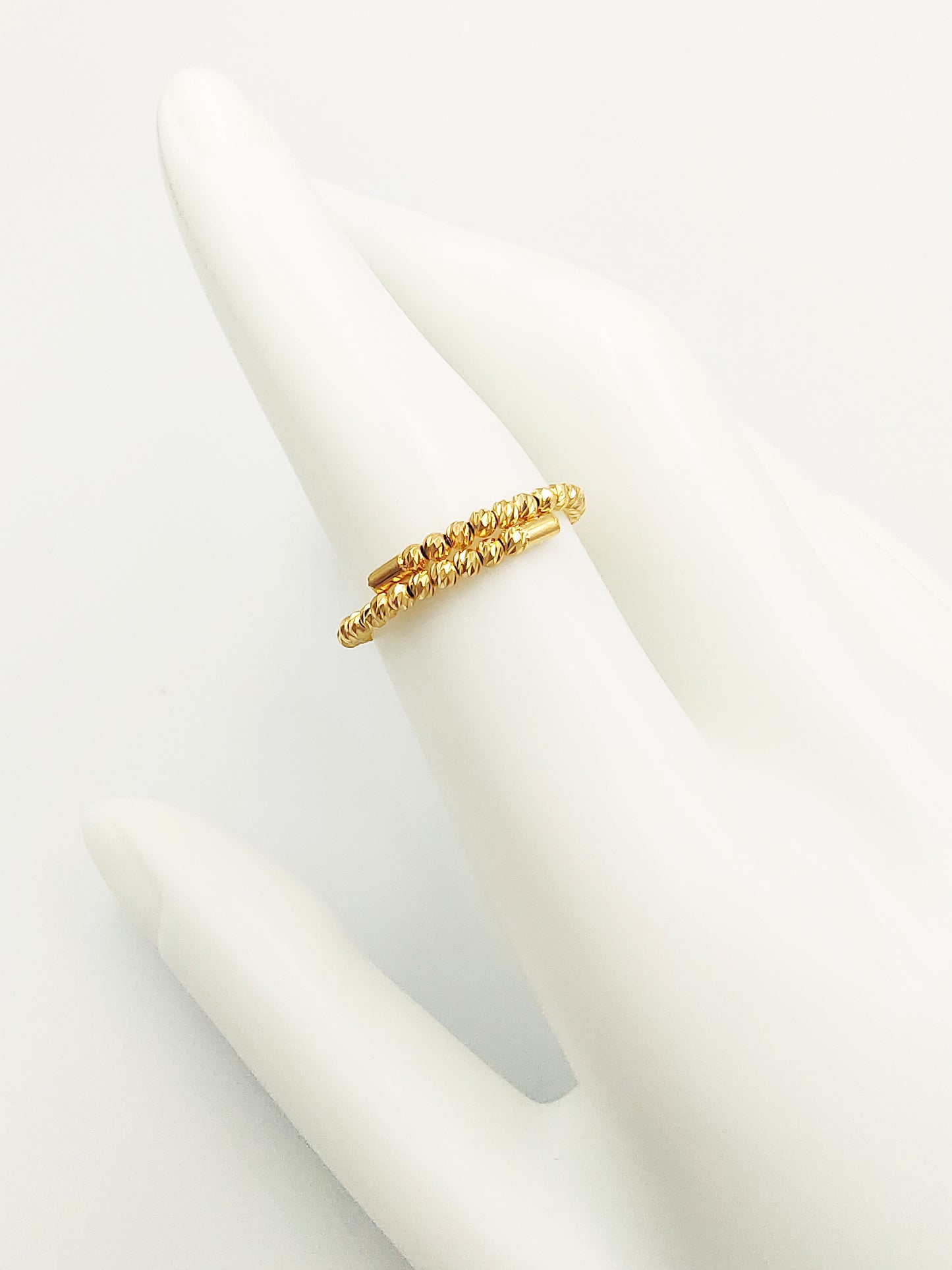 999 Free Size Diamond Cut Ball Ring