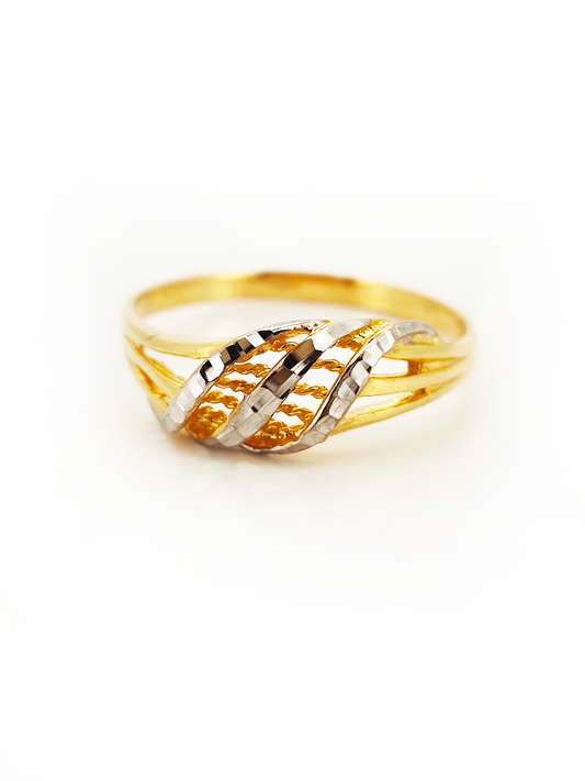 916 Fancy 2 Tone Gold Ring
