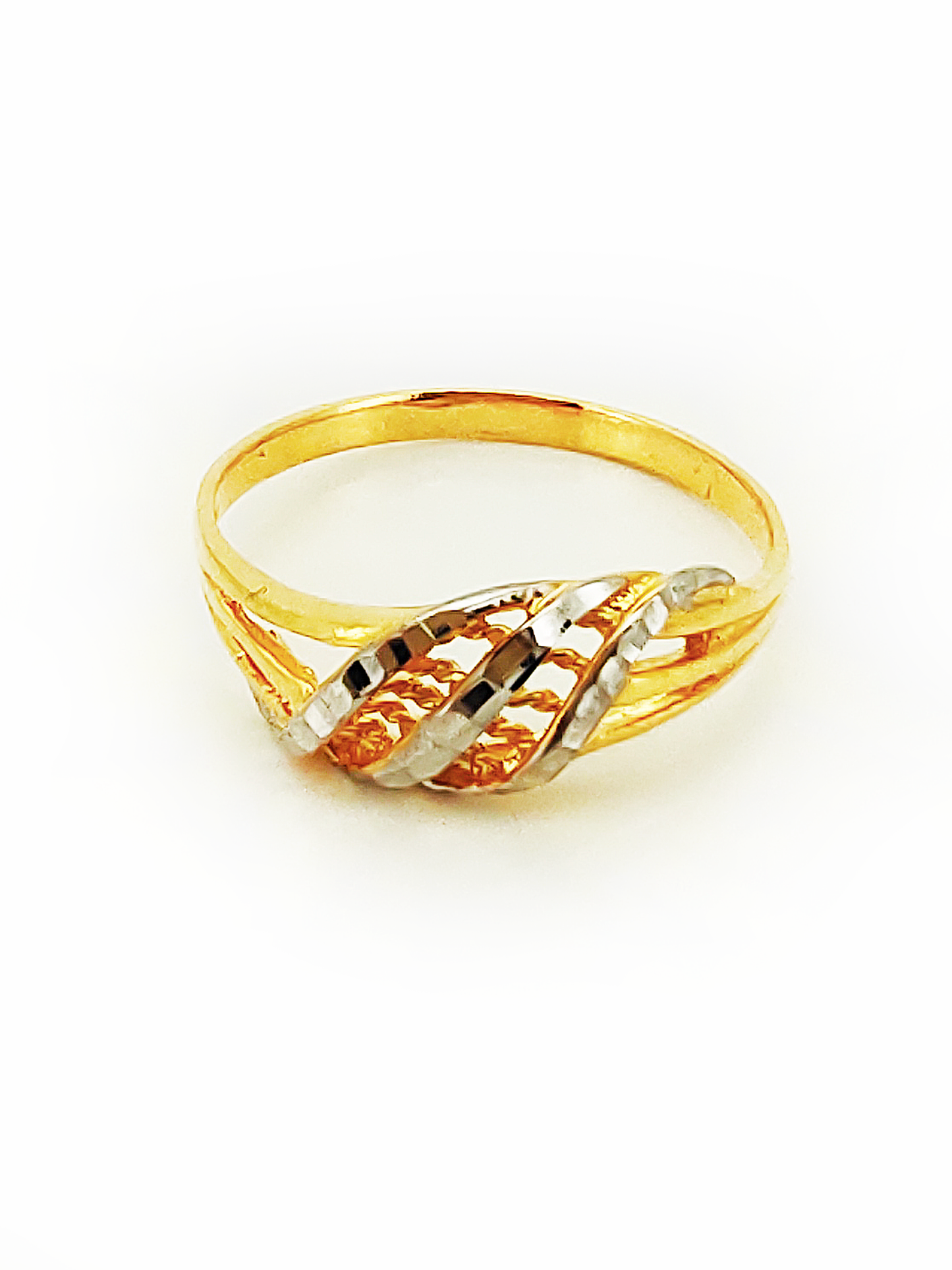 916 Fancy 2 Tone Gold Ring