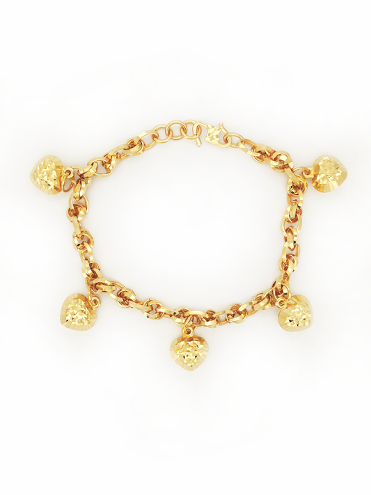 916 Heart Dangling Double Bracelet