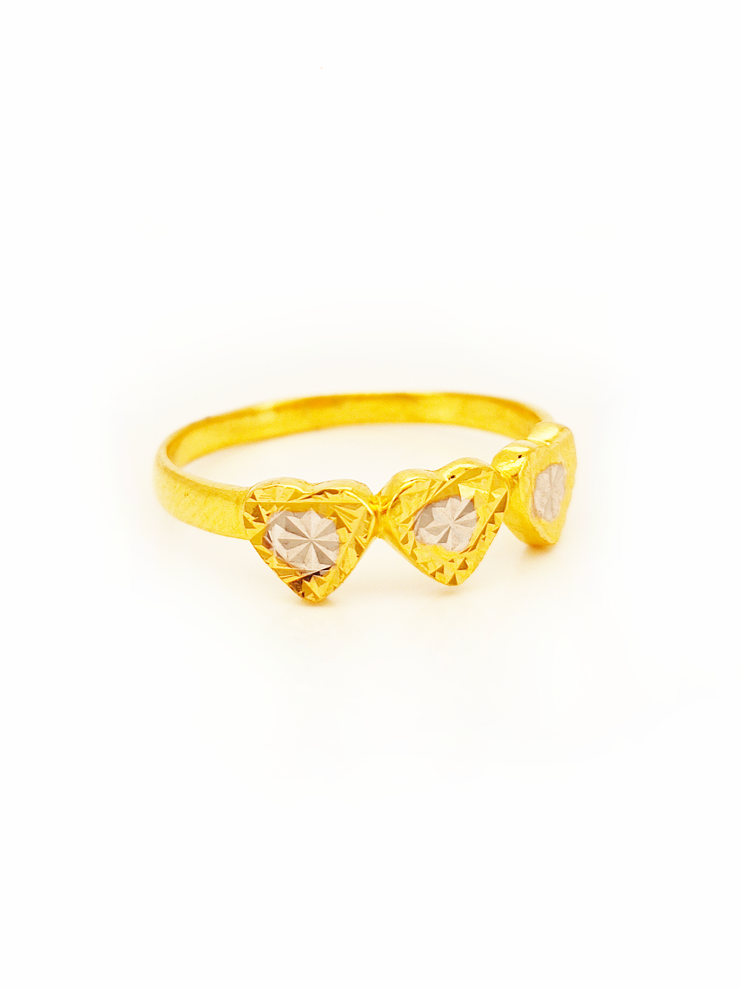 916 Gold 2 Tone Heart Ring