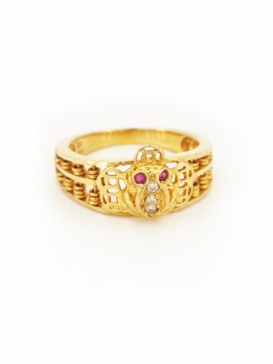 916 Golden Toad Ring