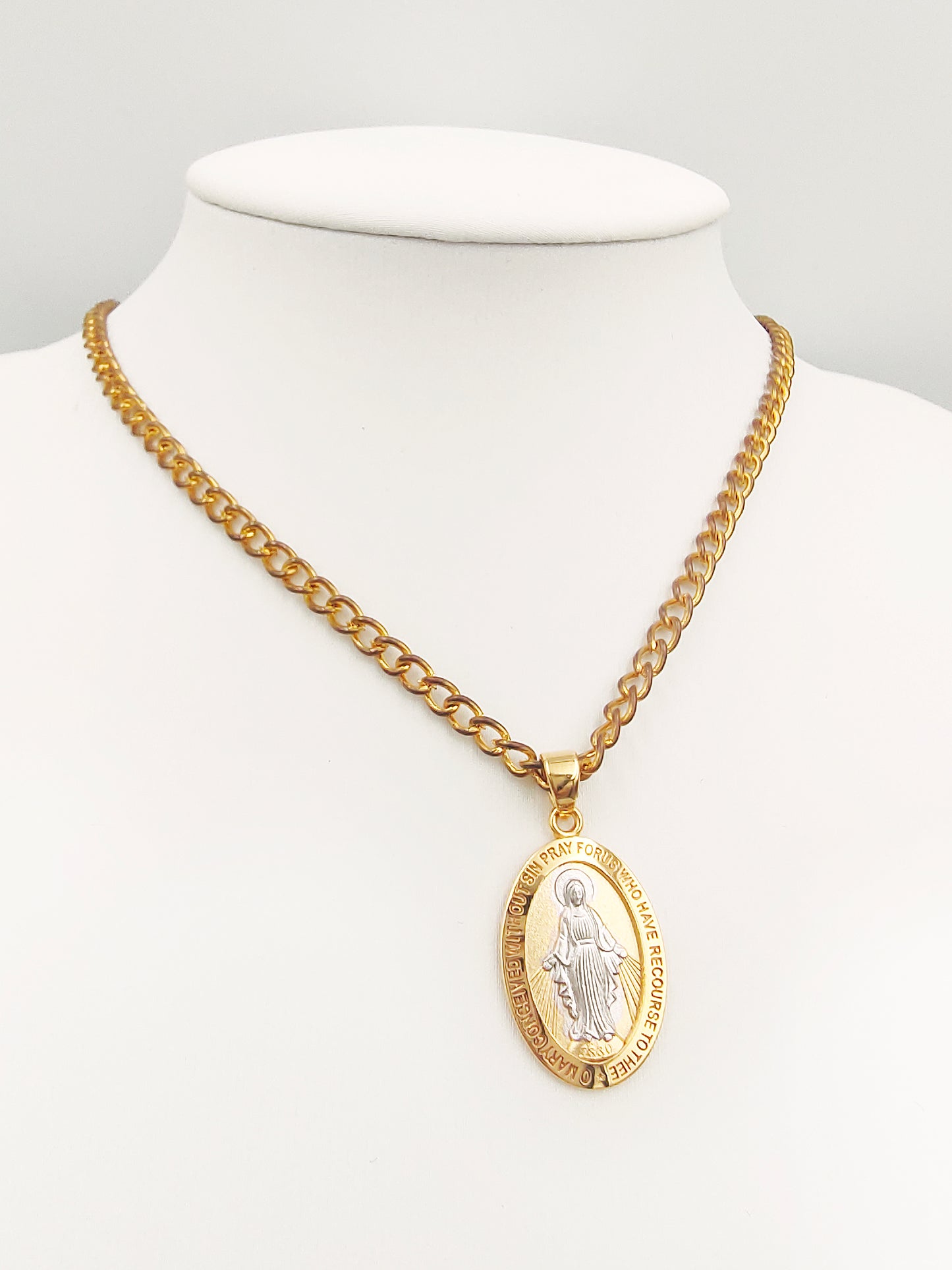 916 Two Tune Virgin Mary Miraculous Pendant