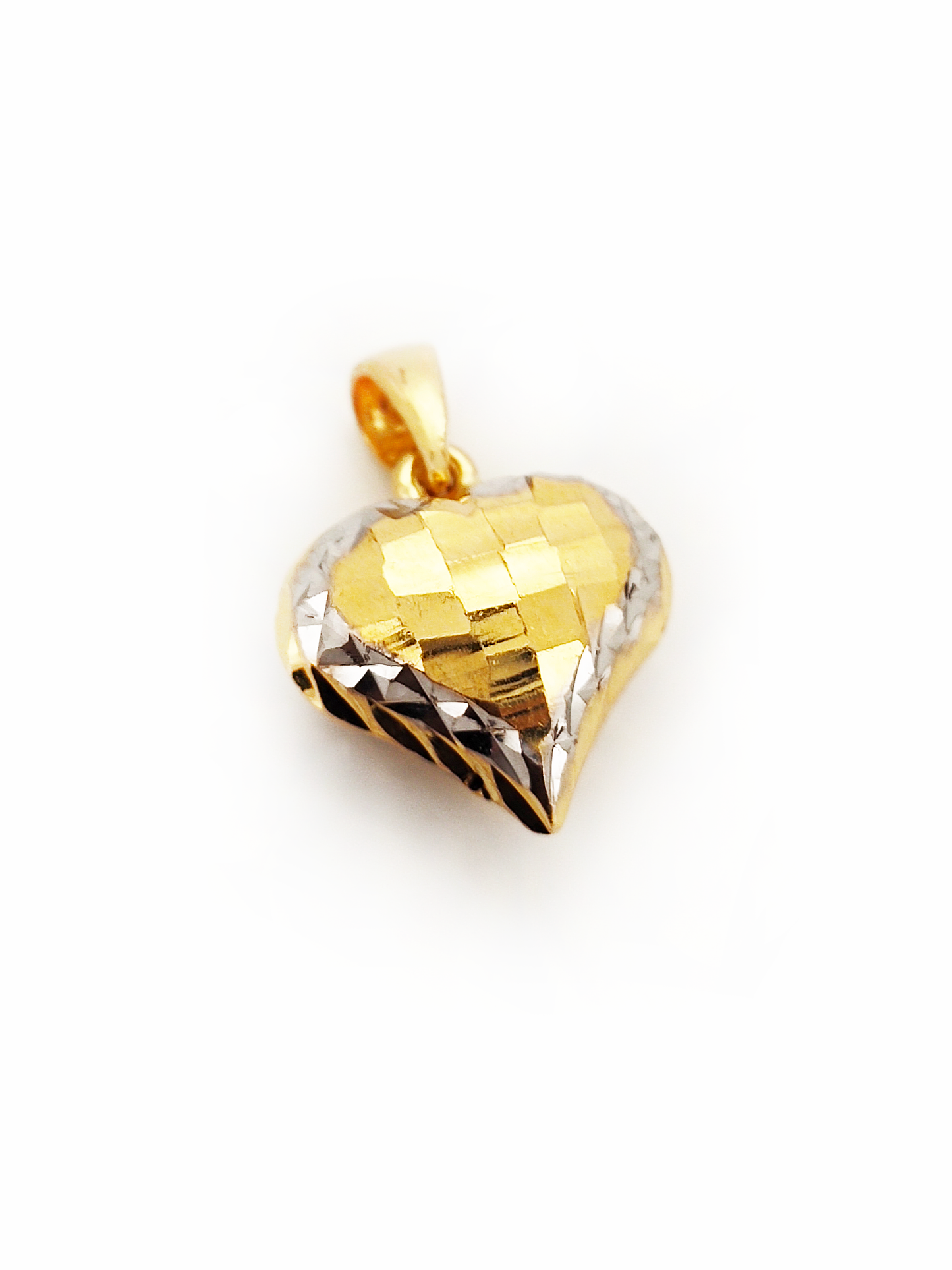 916 Two Tone Disco Heart Pendant