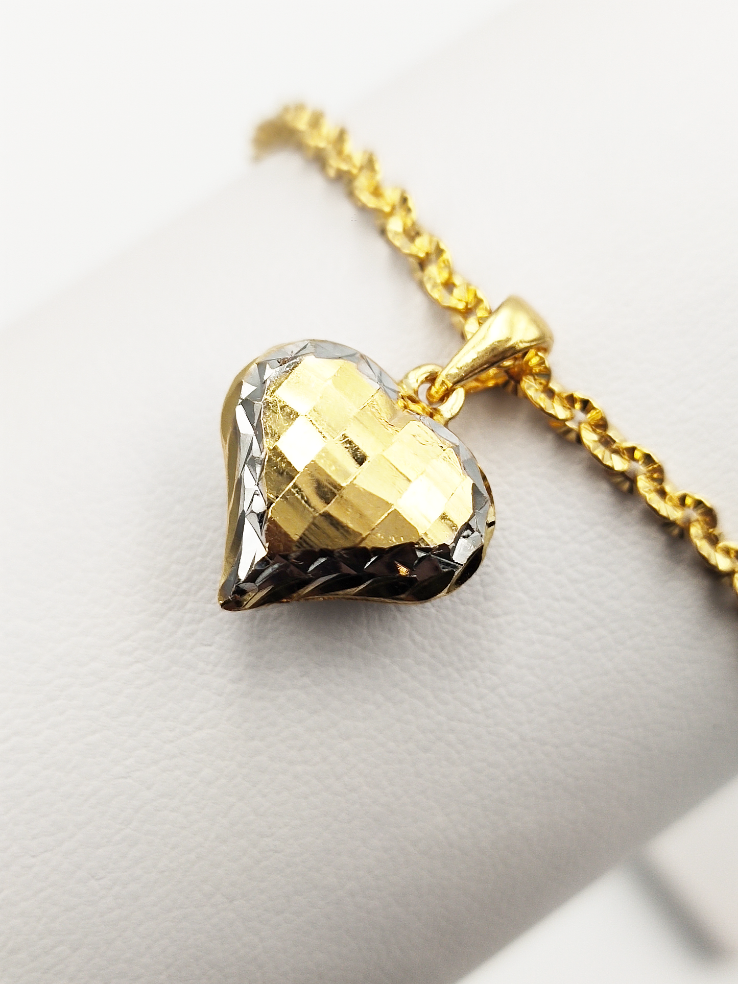 916 Two Tone Disco Heart Pendant