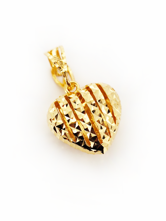 916 Stripe Heart Pendant