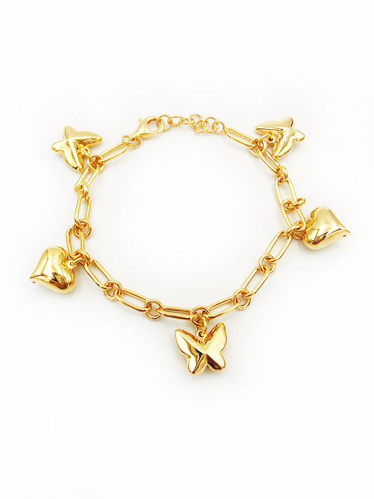 916 New Designer Butterfly Heart Bracelet