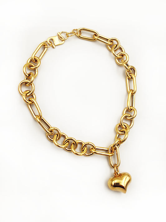 916 Paper Clip 1 Heart Bracelet