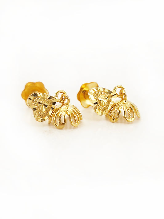 916 Gold Flower Earring