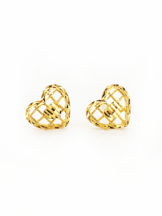 916 Checkered Heart Earrings