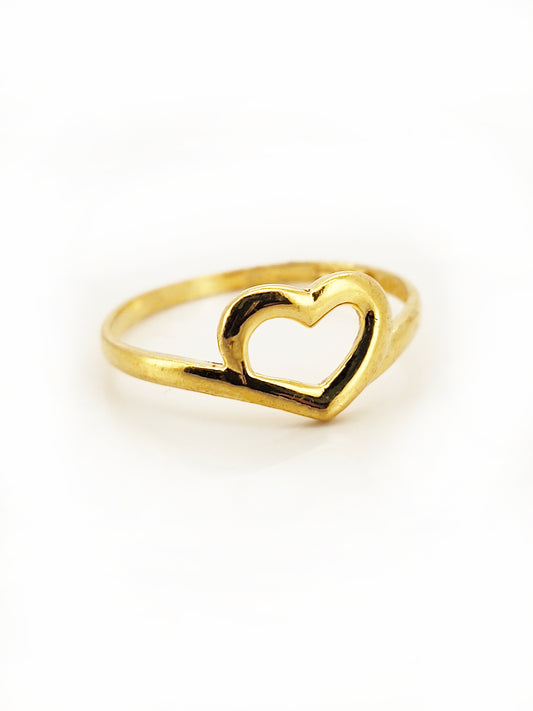 916 Hollow Heart Ring