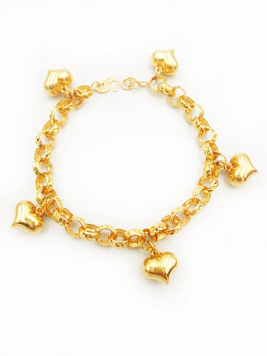 916 Solid Circle Full Heart Bracelet