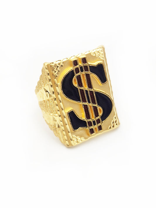 916 Gold $ Dollar Ring