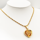Titanium/Gold Plated Heart Pendent & Chain set ($66 take away)