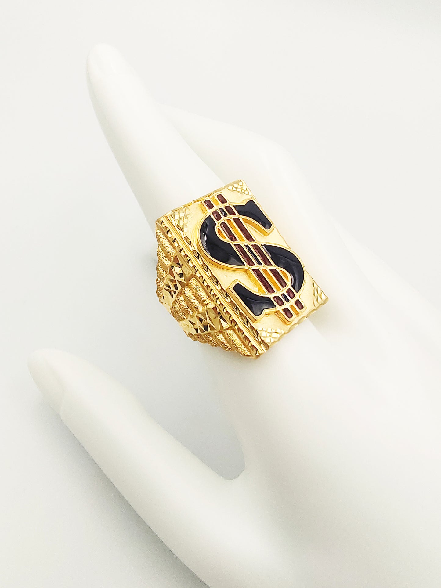 916 Gold $ Dollar Ring