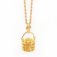 916 Abacus Gold Bucket Pendant