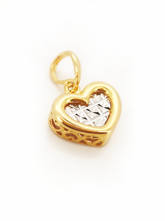 916 2 Tone Heart Pendant