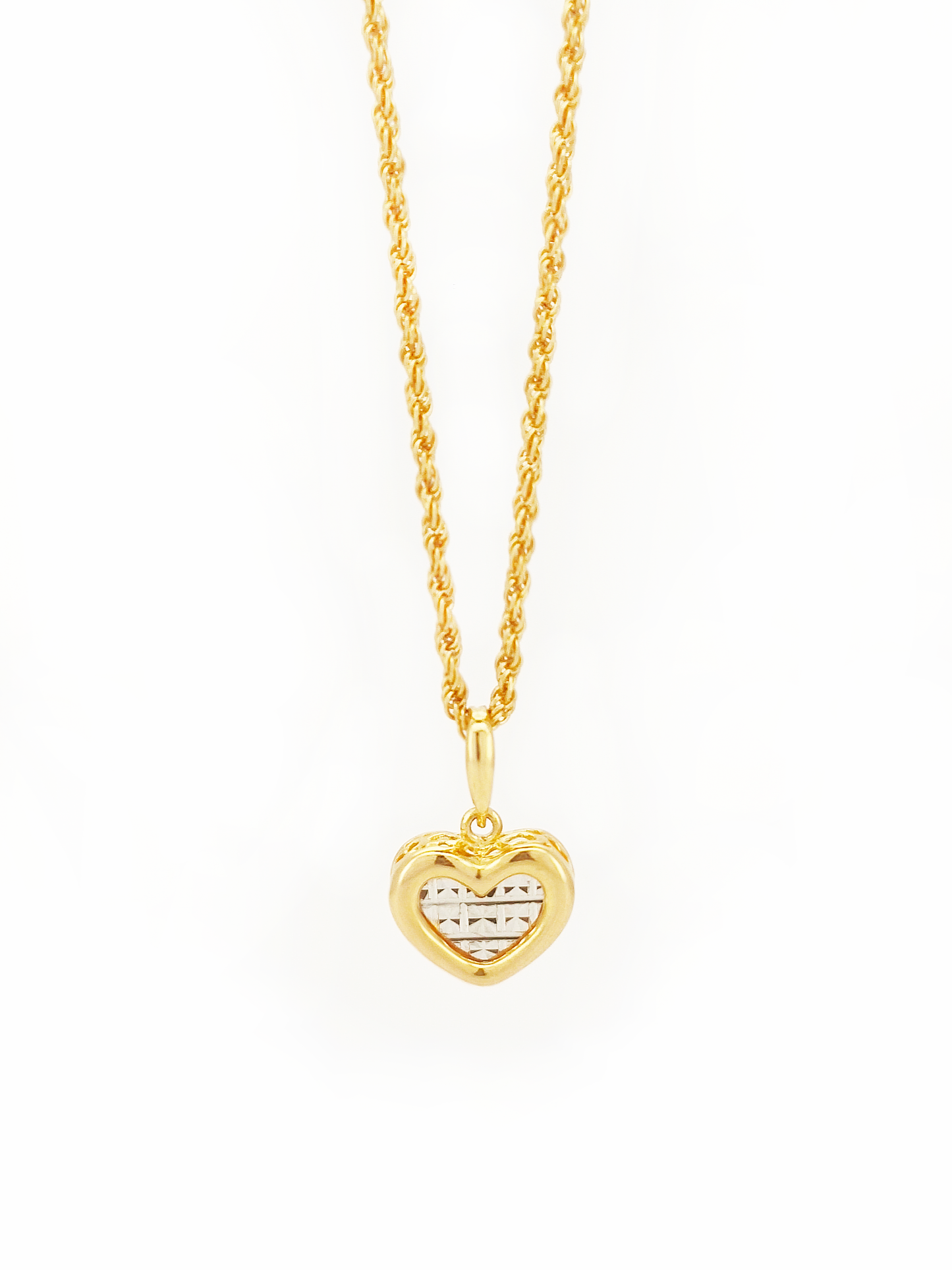 916 2 Tone Heart Pendant