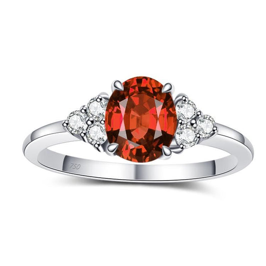 Natural Orange Sapphire Ring